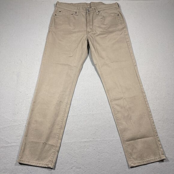 Levis Pants Mens 36x32 Beige Chino Flat Front‎ Straight Leg Casual Twill - Picture 1 of 12